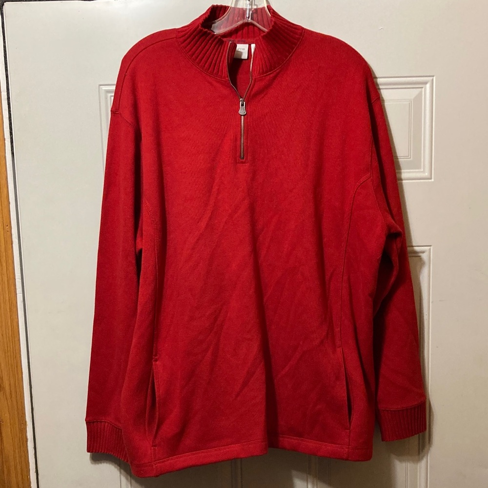 Liz Claiborne Red Half-Zip Sweater XL